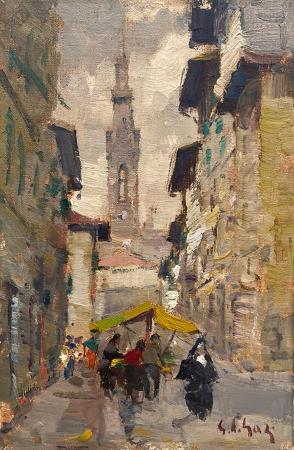 Art work by Gino Paolo Gori Borgo Allegri  - oil canvas cardboard  
